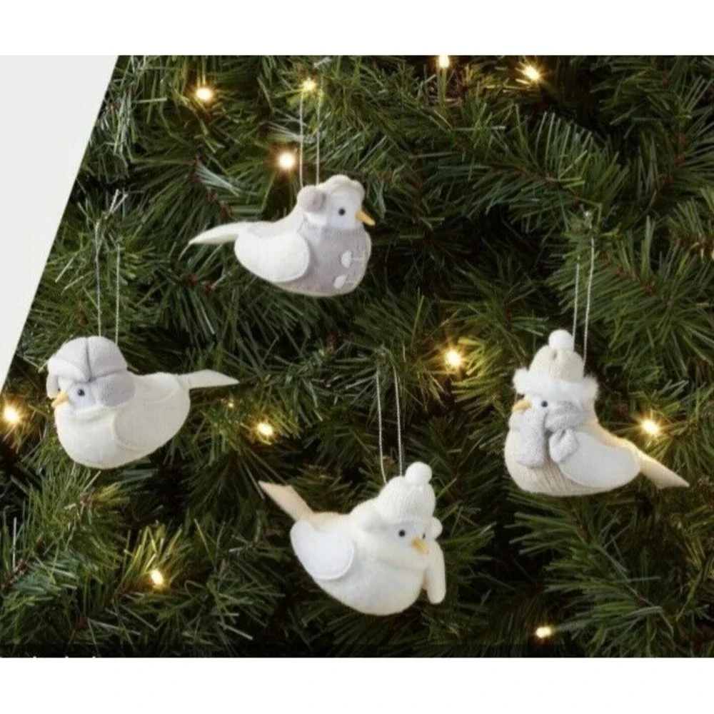 Target Wondershop Featherly Friends 4 Collectible Winter Mini Bird Ornaments